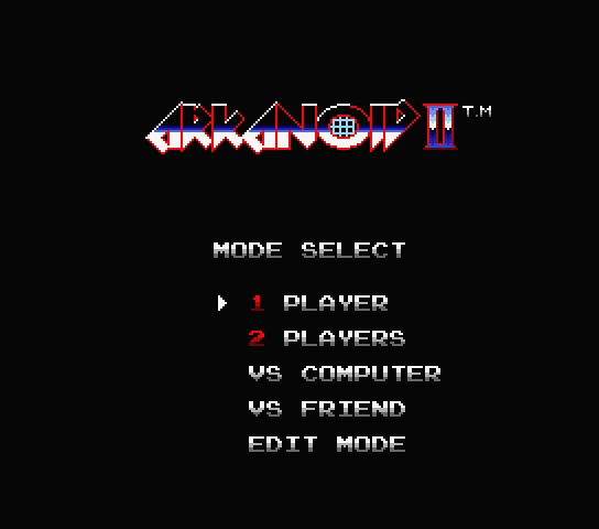 Arkanoid 2 title screen for MSX2